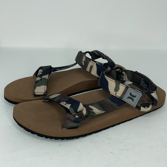 NWT Hurley Sandals Mens 10M Raleigh Strappy Camo Open Toe Comfort Low Top Casual - Picture 7 of 10